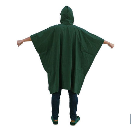 Poncho de Agua | Color Verde | Fabricado en PVC/Poliéster | Talla Única | Poncho Antilluvia