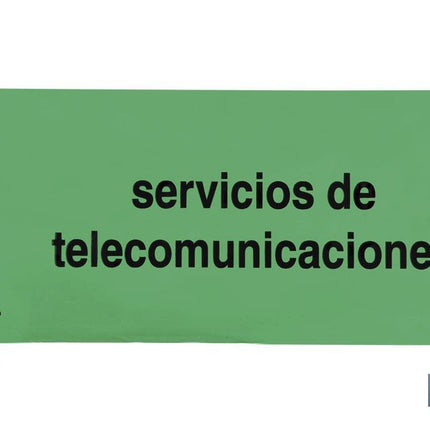 Cinta de balizamiento no adhesiva | Color verde | Texto Precaución Servicio de Telecomunicaciones | Medida: 150 mm | Longitud: 250 metros | Galga 300