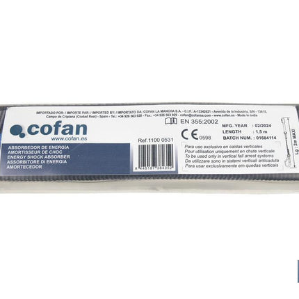 Cuerda trenzada bifurcada con absorbedor de energía | Conectores de acero incluidos | Conforme a EN 355:2002