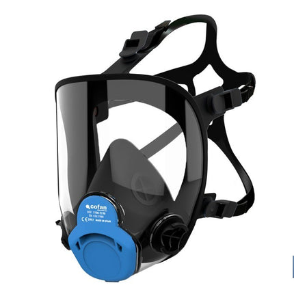 Máscara completa Clase 1 para doble filtro lateral y visor de alta protección | Filtros no incluidos | Conforme con la normativa EN 136 y EN 166
