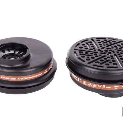 Set de 2 filtros A1 para máscara completa Cofan | Protección frente a gases y vapores de compuestos químicos