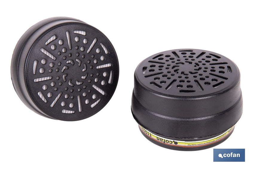 Set de 2 filtros ABEK1P3 para máscara completa Cofan | Protección avanzada frente a gases, vapores y partículas