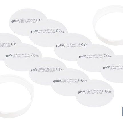 Pack de 10 Prefiltros P2 NR para Filtros A1B1E1K1 + 2 Aros Retenedores
