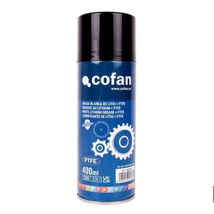 Grasa blanca de litio + PTFE 400 ml | En spray con aditivo de PTFE | Spray de lubricante líquido