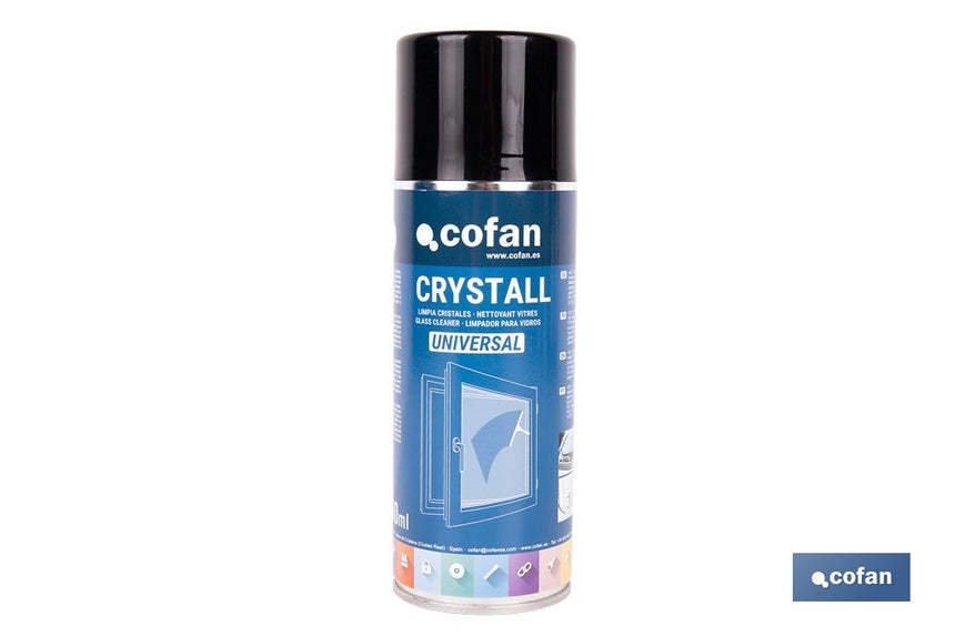 Limpiacristales en aerosol universal | Envase de 400 ml con efecto desengrasante | Fórmula antimarcas