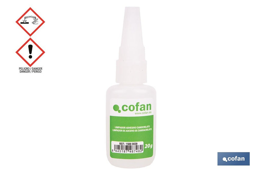 Limpiador de adhesivo cianoacrilato de 20 g | Disolvente para pegamentos
