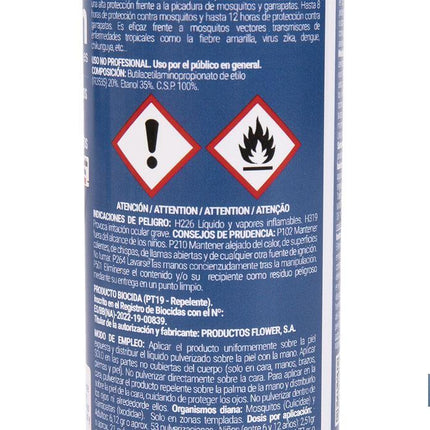 Repelente de insectos | Protección duradera contra mosquitos y otros insectos | Uso seguro para toda la familia | Capacidad: 100 ml | Uso no profesional