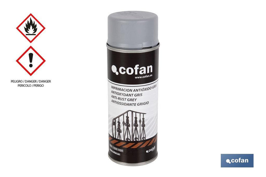Pintura en spray Imprimación | Color Gris | Antióxido | Envase de 400 ml