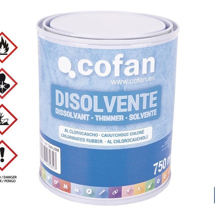 Disolvente clorocaucho | Diluyente para resinas acrílicas termoplásticas | Alta compatibilidad y brochabilidad | No afecta al brillo | Capacidad: 750 ml