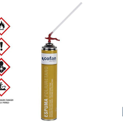 Espuma de Poliuretano | Aerosol 750 ml | Aplicación Manual por cánula expansible 45 L