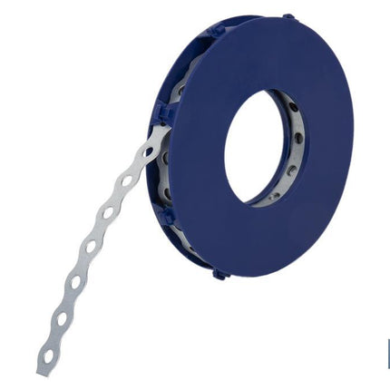 Rollo de Cinta Perforada de Acero Galvanizado | Medidas: 17 mm x 0,8 mm x 10 m