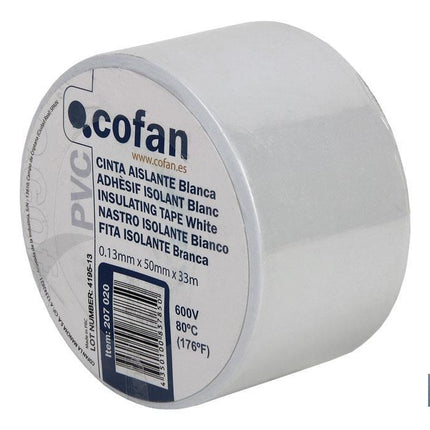 Cinta Aislante 130 Micras | Color blanco | Resistente al voltaje, al calor y a diferentes ácidos y alcalinos