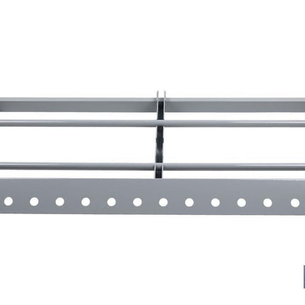 Set expositor de cuerdas y cadenas con barra de carga | Material: acero | Medidor integrado para bobinas | Organización eficiente y segura | Medidas: 50 x 1000 x 70 mm
