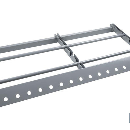 Set expositor de cuerdas y cadenas con barra de carga | Material: acero | Medidor integrado para bobinas | Organización eficiente y segura | Medidas: 50 x 1000 x 70 mm