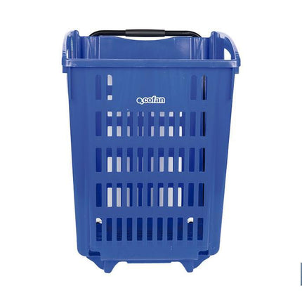 Carrito de la compra | Cesta con 2 ruedas | Asa telescópica | Capacidad: 52 litros | Color: azul | Medidas: 39 x 39 x 52,9 cm