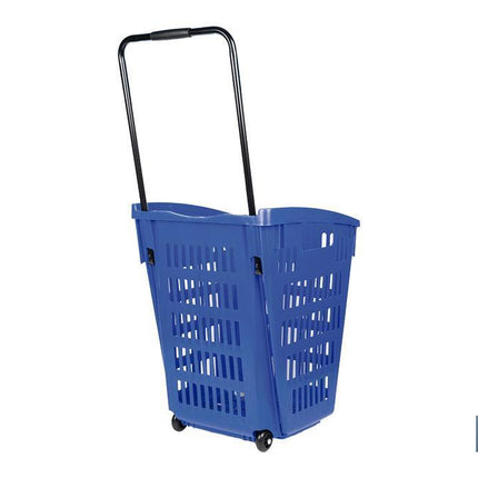 Carrito de la compra | Cesta con 2 ruedas | Asa telescópica | Capacidad: 52 litros | Color: azul | Medidas: 39 x 39 x 52,9 cm