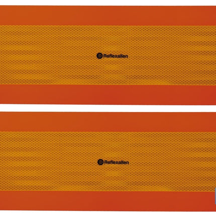 Pack de 2 señales adhesivas V6 para vehículos largos | Señalización homologada | Fácil de instalar | Alta visibilidad | Medidas: 56,5 x 19,5 cm