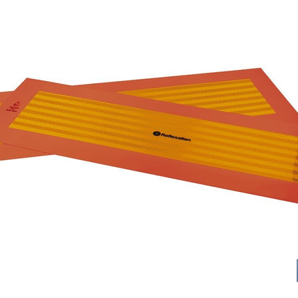 Pack de 2 señales adhesivas V6 para vehículos largos | Señalización homologada | Fácil de instalar | Alta visibilidad | Medidas: 56,5 x 19,5 cm
