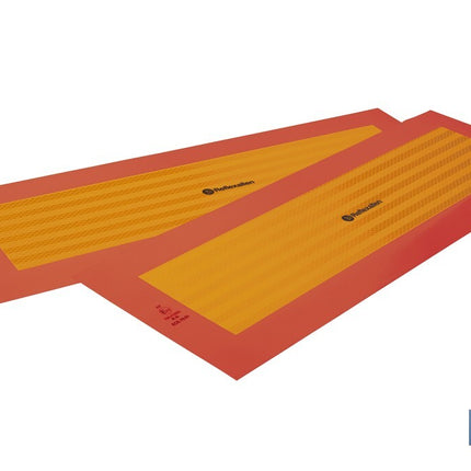 Pack de 2 señales adhesivas V6 para vehículos largos | Señalización homologada | Fácil de instalar | Alta visibilidad | Medidas: 56,5 x 19,5 cm