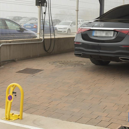 Bloqueo para parking con cerradura integrada | Barrera para plaza de aparcamiento en color amarillo