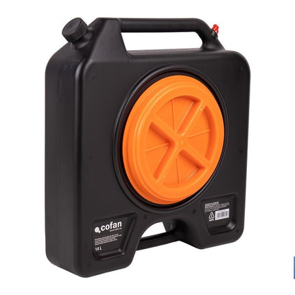 Recogedor de aceite usado | Capacidad: 14 litros | Material: HDPE | Bidón con tapa y filtro