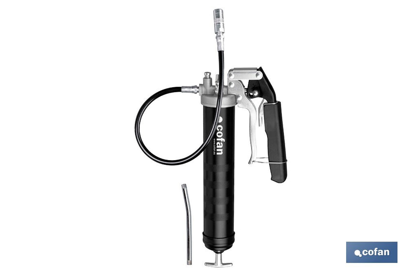 Bomba de engrase dual tipo pistola y palanca | Hasta 7000 PSI | Compatible con cartuchos de grasa de 400 g o carga a granel
