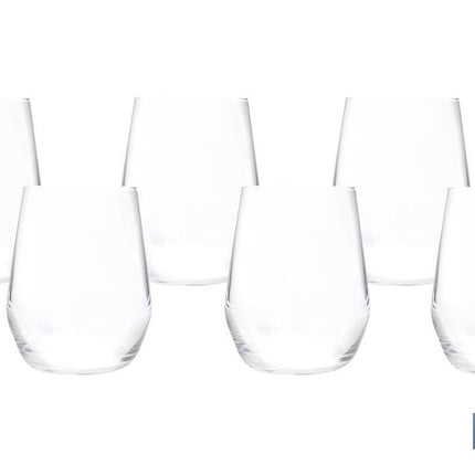 Pack de 6 vasos de agua con capacidad de 38 cl | 100 % libres de plomo