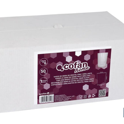 Pack de vasos de sidra de cristal fino | Capacidad: 50 cl | 100 % libres de cadmio y plomo