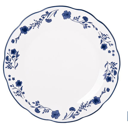 Vajilla de porcelana con flores azules | Set de 18 piezas | Adecuado para 6 personas | Apta para lavavajillas, microondas y horno