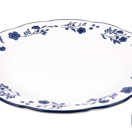 Vajilla de porcelana con flores azules | Set de 18 piezas | Adecuado para 6 personas | Apta para lavavajillas, microondas y horno
