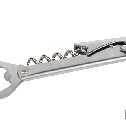 Sacacorchos con abridor | Material: Acero inoxidable | Adecuado para uso profesional | Diseño compacto y duradero | Longitud: 14 cm