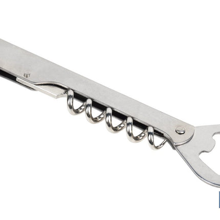 Sacacorchos con abridor | Material: Acero inoxidable | Adecuado para uso profesional | Diseño compacto y duradero | Longitud: 14 cm