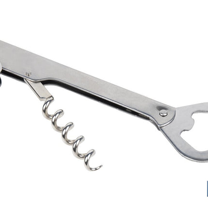 Sacacorchos con abridor | Material: Acero inoxidable | Adecuado para uso profesional | Diseño compacto y duradero | Longitud: 14 cm