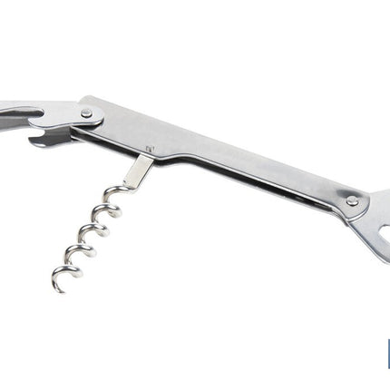 Sacacorchos con abridor | Material: Acero inoxidable | Adecuado para uso profesional | Diseño compacto y duradero | Longitud: 14 cm