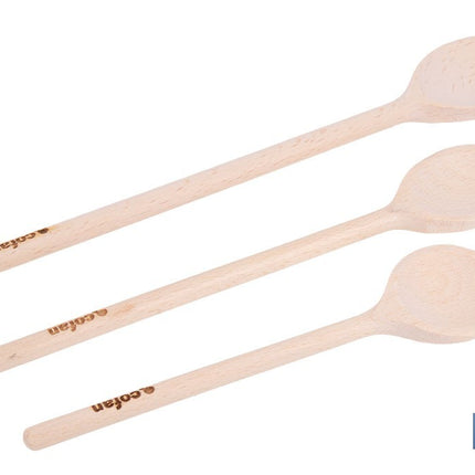 Set de 3 cucharas de madera de álamo | Utensilios de 20 cm, 25 cm y 30 cm | Ideal para remover y mezclar