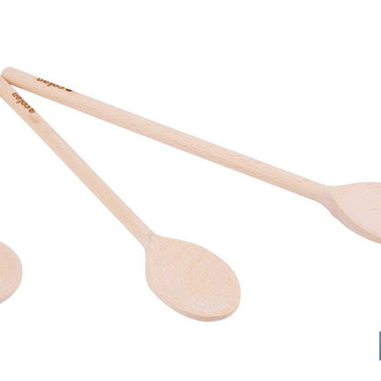 Set de 3 cucharas de madera de álamo | Utensilios de 20 cm, 25 cm y 30 cm | Ideal para remover y mezclar