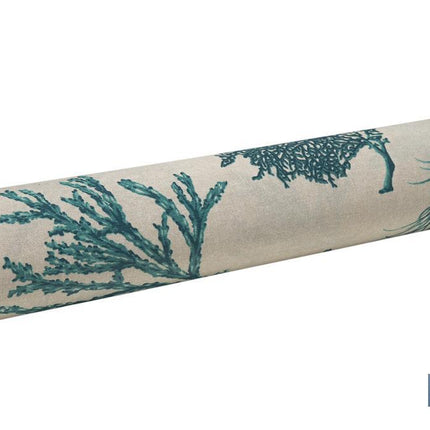 Rollo de mantel resinado con estampado digital | Diseño con elementos del mar | 50 % algodón y 50 % poliéster | Medidas: 1,40 x 20 m
