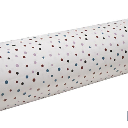 Rollo de mantel antimanchas de estampado digital con diseño con puntos | 50 % algodón y 50 % PVC | Medidas: 1,40 x 25 m