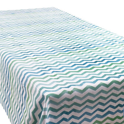 Rollo de mantel antimanchas con estampado digital de diseño con rayas | 50 % algodón y 50 % PVC | Medidas: 1,40 x 25 m