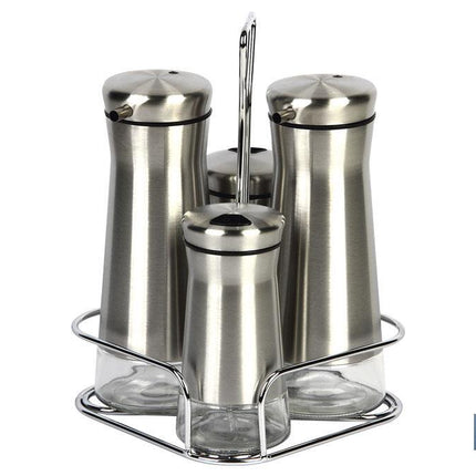 Set de aceiteras de 4 piezas Moddelo Picual | Capacidad 2 pcs de 230 ml y 2 pcs 120 ml | Acero Inoxidable