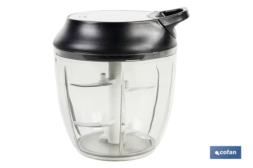 Picadora Manual de alimentos | Incluye Tapa y Accesorio Batidor | Capacidad 900 ml