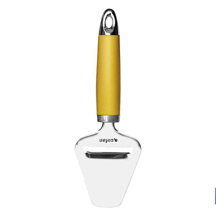 Paleta Corta Quesos Modelo Sena | Fabricado en Acero Inox con Mango ABS | Color Amarillo | Medida 22 cm