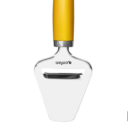 Paleta Corta Quesos Modelo Sena | Fabricado en Acero Inox con Mango ABS | Color Amarillo | Medida 22 cm