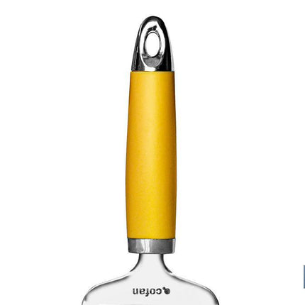 Paleta Corta Quesos Modelo Sena | Fabricado en Acero Inox con Mango ABS | Color Amarillo | Medida 22 cm