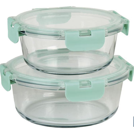 Set de 2 Fiambreras Redondas de Borosilicato | Modelo Aghata | Capacidad 620-950 ml