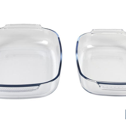 Set de 2 fuentes ovaladas Modelo Baritina | Fabricadas en vidrio borosilicato I Capacidad 2700 ml - 3800 ml