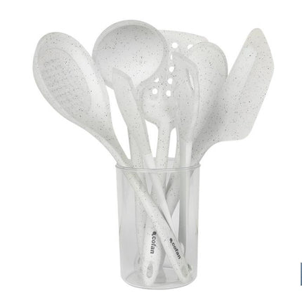 Set de 7 utensilios blancos para cocina de la gama Bach