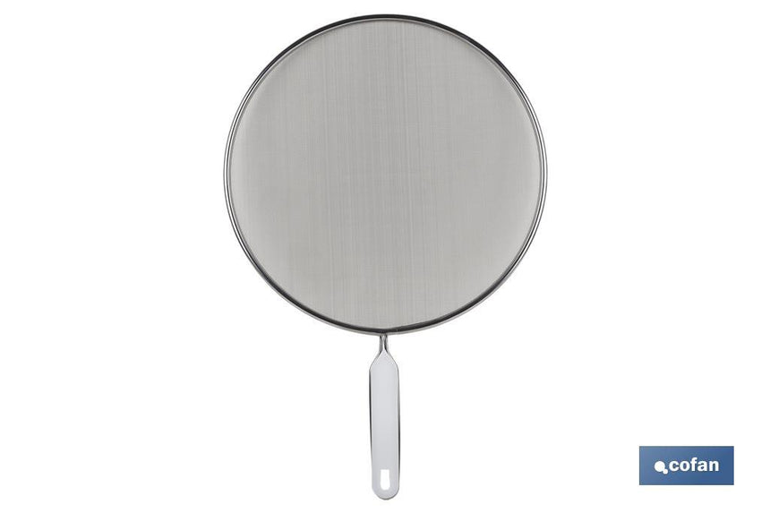 Tapa antisalpicaduras de acero inoxidable | Con mango resistente y antideslizante | Protección frente a salpicaduras