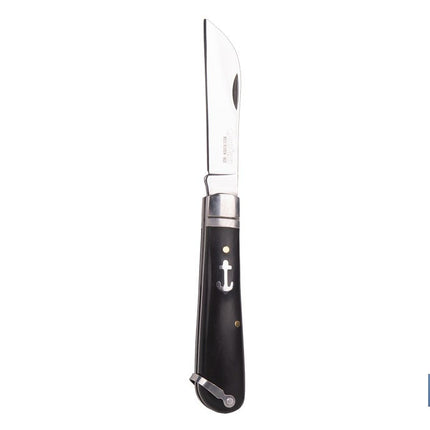 Navaja marinera | Medida de 8 cm de hoja | Pico de Loro | Hoja de Acero Inox | Mango de Polioximetileno | Color Negro