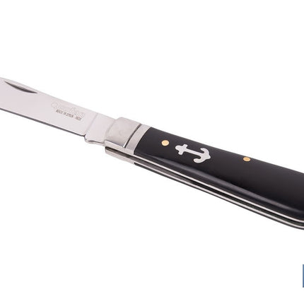 Navaja marinera | Medida de 8 cm de hoja | Pico de Loro | Hoja de Acero Inox | Mango de Polioximetileno | Color Negro